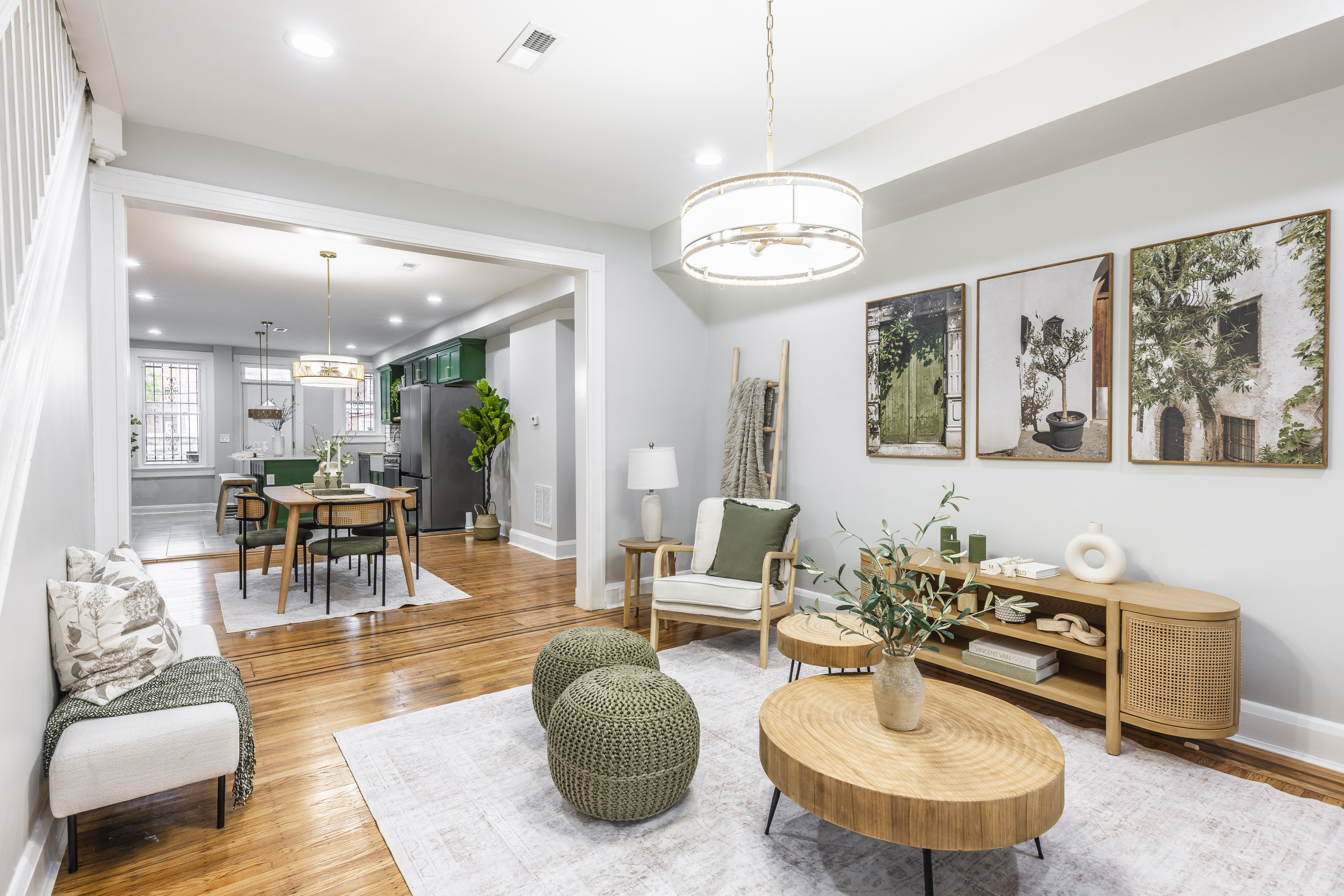 Styled living space prepared for the market
