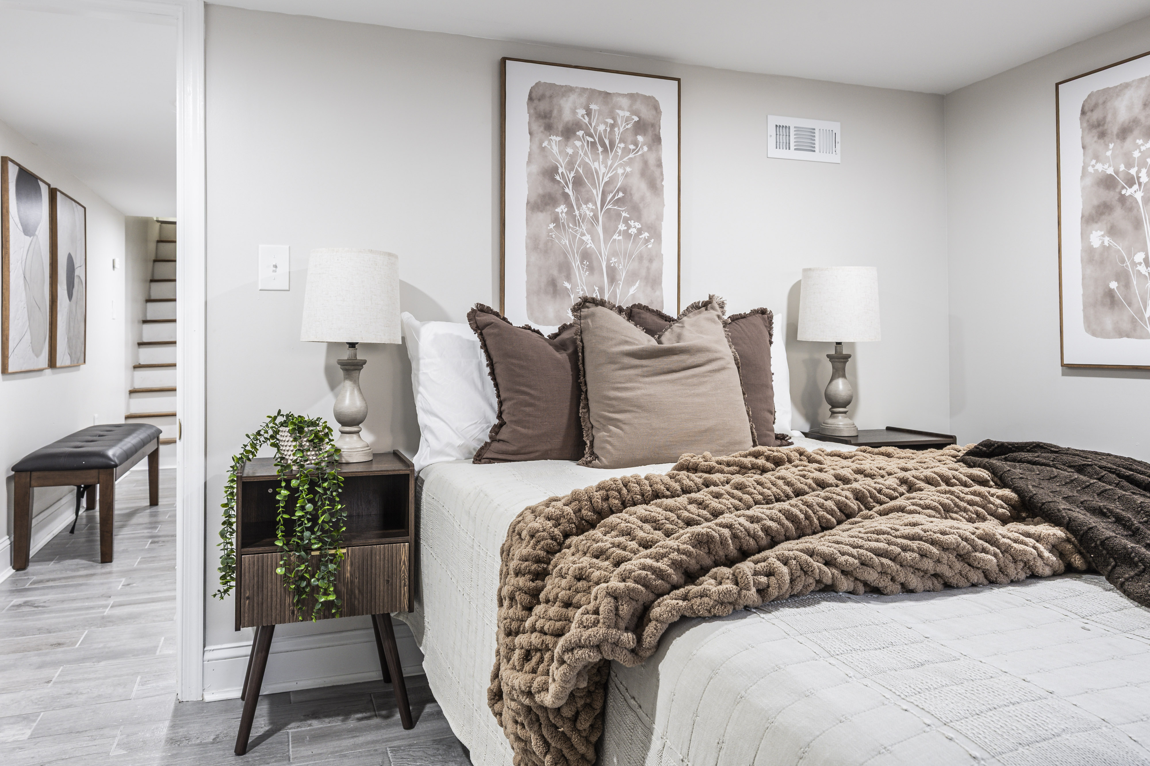 Warm and inviting staged interior